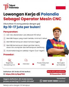 Read more about the article Lowongan Kerja di Polandia Sebagai Operator Mesin CNC